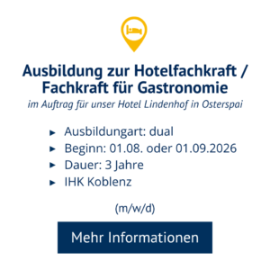 Ausbildung zur Hotelfachkraft Fachkraft für Gastronomie