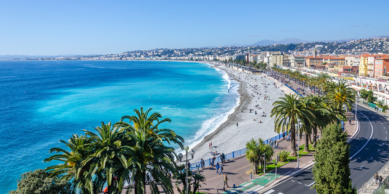 Blick auf die Bucht von Nizza, Frankreich
