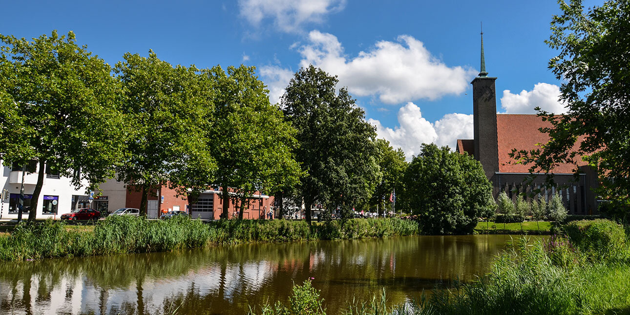 Ein See in einem Park in Goes, Niederlande