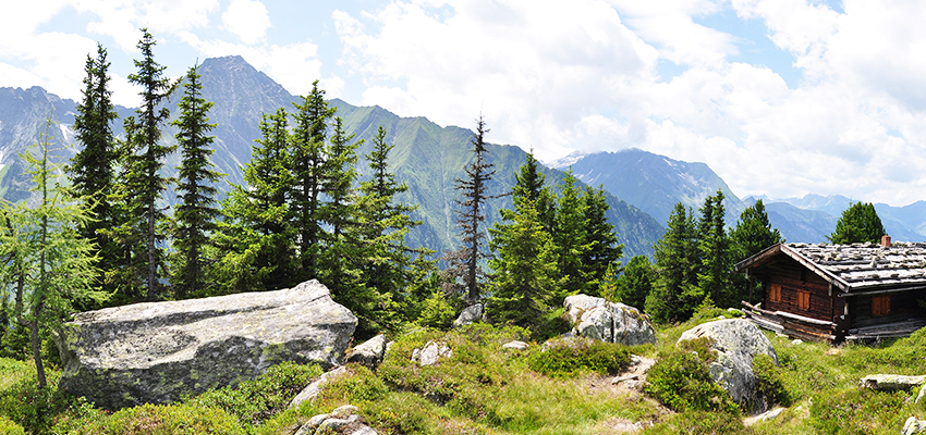 Außenansicht des First Mountain Hotels Zillertal