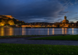 Freuen Sie sich in Koblenz auf einen Besuch am Deutschen Eck oder auf der Festung Ehrenbreitstein.