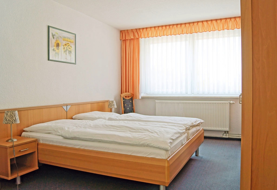 Beispiel eines Doppelzimmers des Apartmenthotels Harz