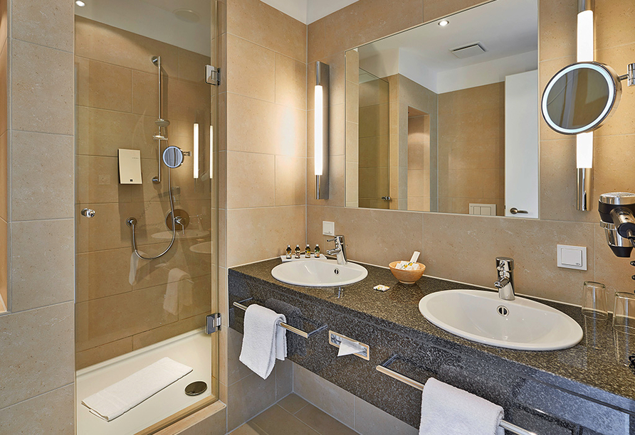 Beispiel eines Badezimmers im Hotel Elbresidenz an der Therme