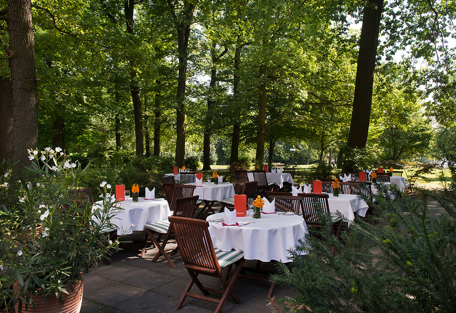 Gartenterrasse im Wyndham Garden Lahnstein Koblenz Hotel