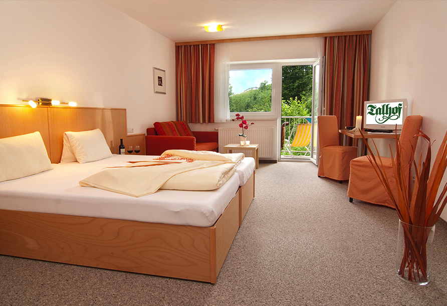 Beispiel für ein Doppelzimmer im Haupthaus des Panoramahotels Talhof