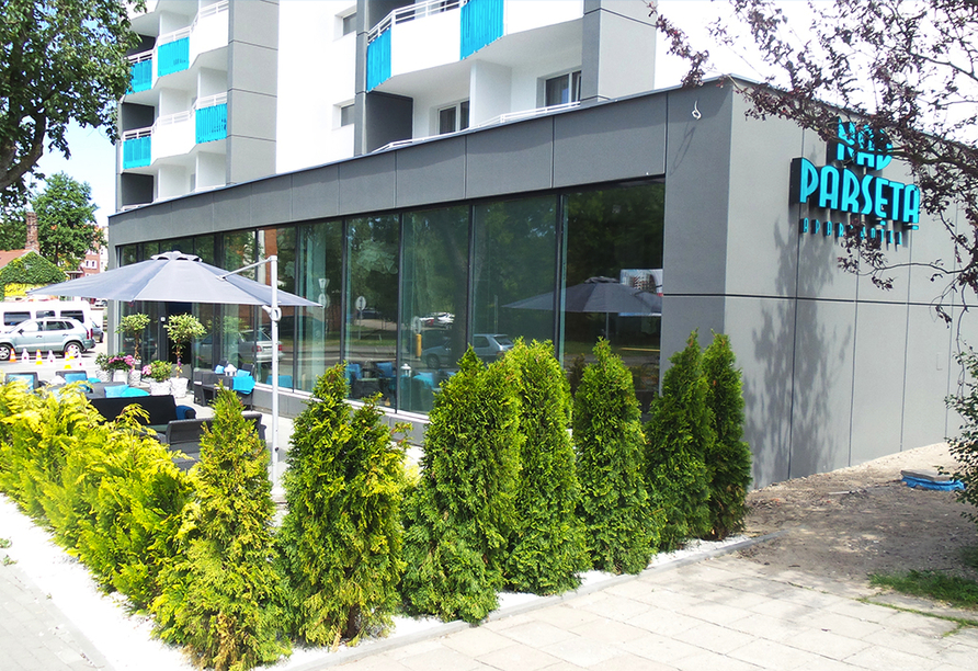 Aparthotel Nad Parseta in Kolberg an der polnischen Ostsee Eingangsbereich