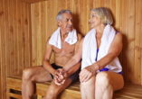 Die Finnische Sauna bietet wohltuende Wärme und Ruhe.