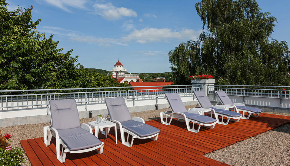 Wellness & SPA Residenz Bielik in Misdroy an der polnischen Ostsee Terrasse