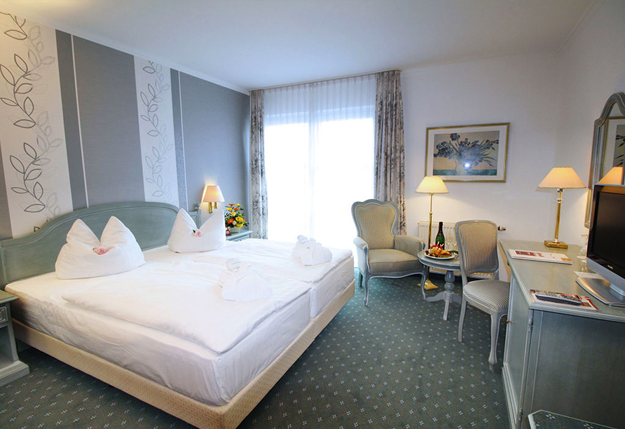 Beispiel eines Doppelzimmers Waldblick im Residenz Hotel Bad Frankenhausen