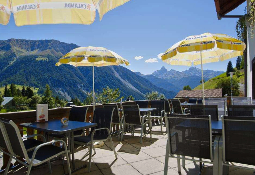 Hotel Sonnenhalde in Davos Wiesen, Terrasse