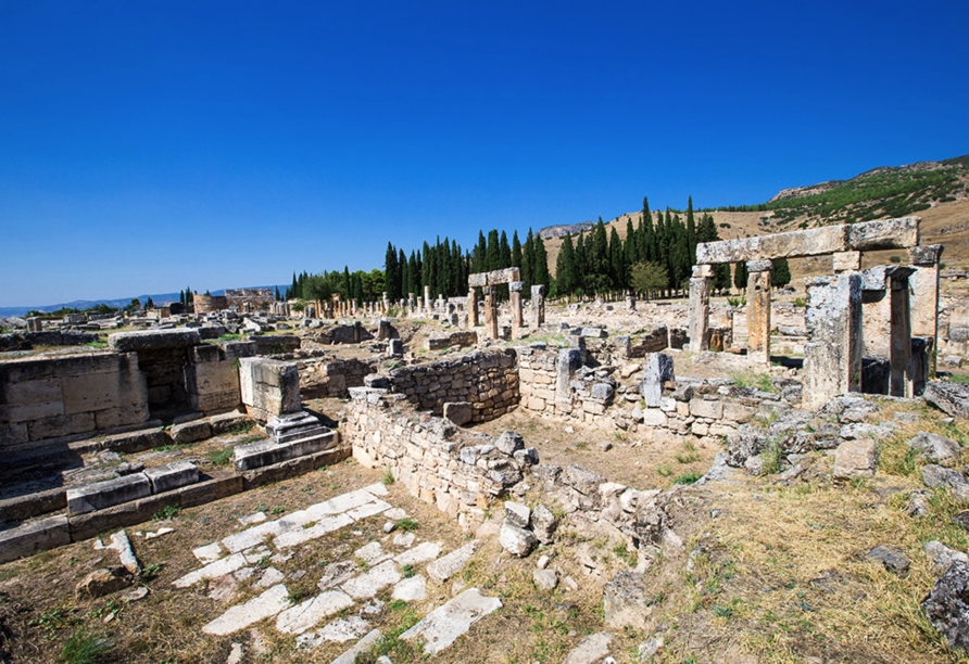 Traumhafte Fotomotive erwarten Sie in der antiken Stadt Hierapolis.
