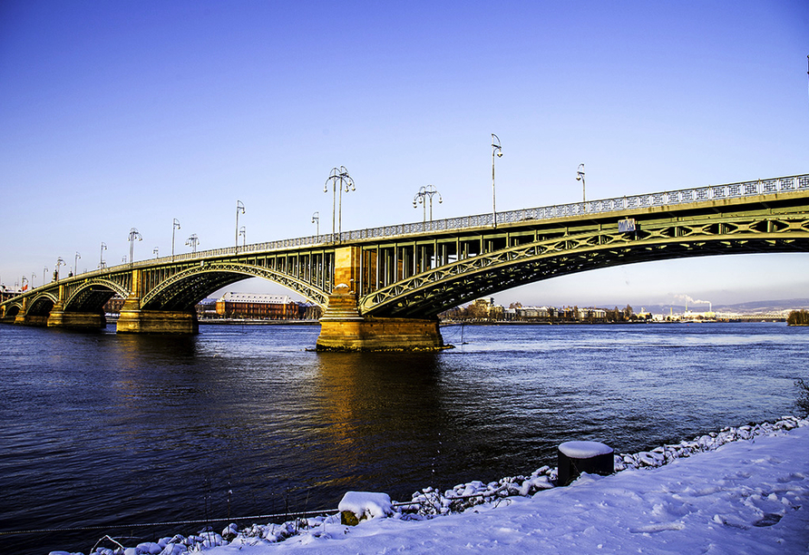 Besuchen Sie während Ihres Aufenthaltes das Rheinufer an der Theodor-Heuss-Brücke.
