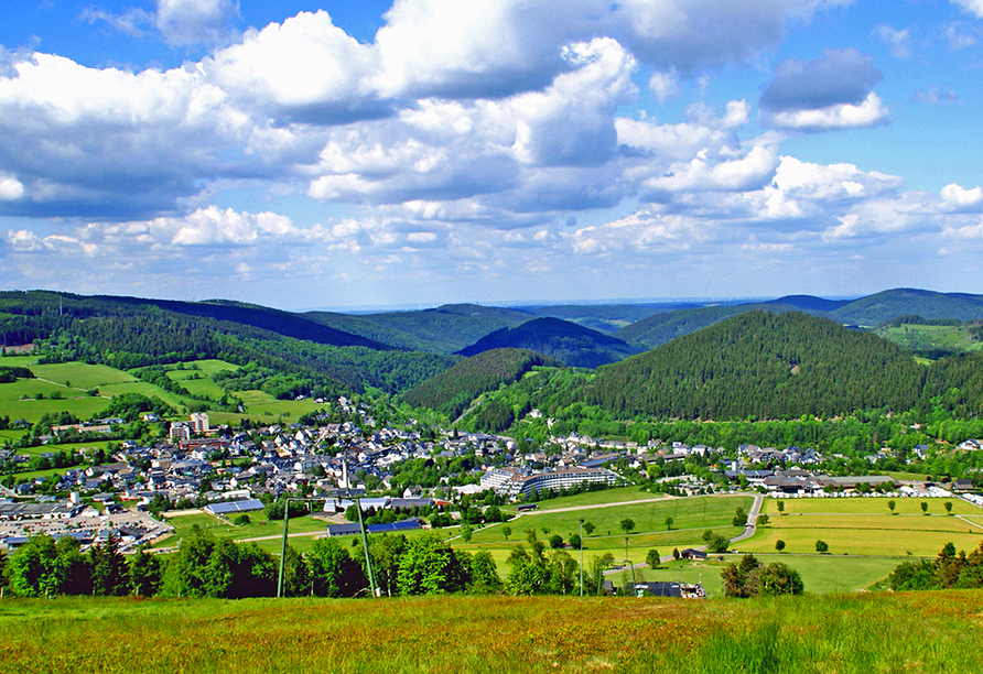 Ihr Urlaubsort Willingen liegt schön im Grünen.