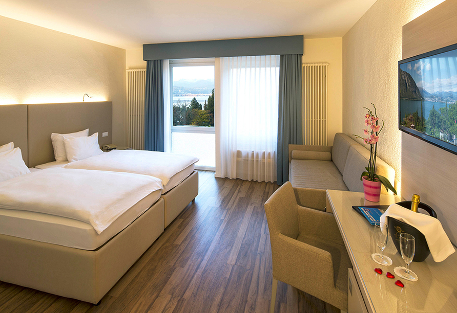 Beispiel für ein Doppelzimmer Komfort im Hotel Campione 