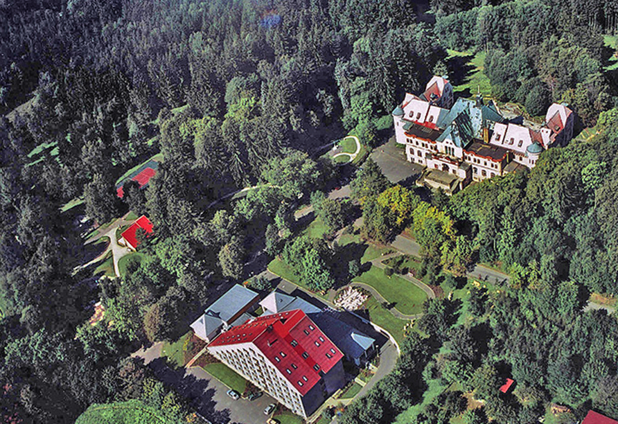 Hotel Krakonoš in Marienbad, Luftansicht