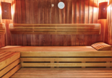 Erholen Sie sich in der Sauna im Wellnessbereich des Hotels Jantar Spa.