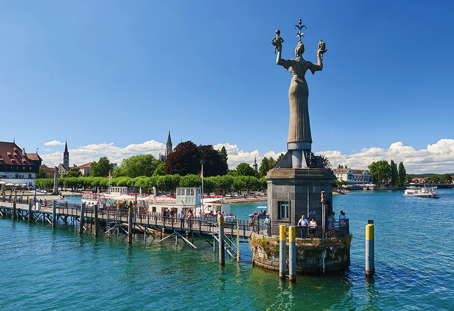 Der malerische Stadthafen von Konstanz liegt direkt im Zentrum.