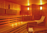 Die Sauna lädt zum Wohlfühlen und Abschalten ein.