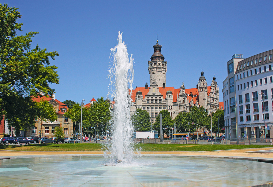 Auch der Springbrunnen in Leipzig ist sehenswert.