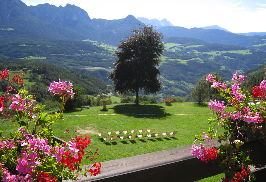 Naturhotel Wieserhof in Ritten in Südtirol, Hotelpark