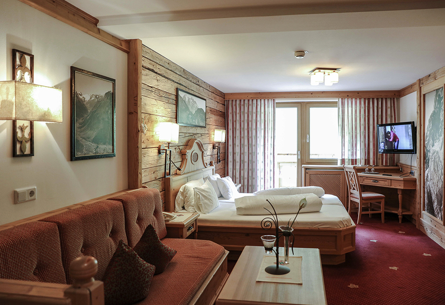 Beispiel eines Doppelzimmers Romantik im Alpenromantik-Hotel Wirler Hof