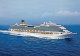 Die Costa Pacifica begrüßt Sie an Bord.