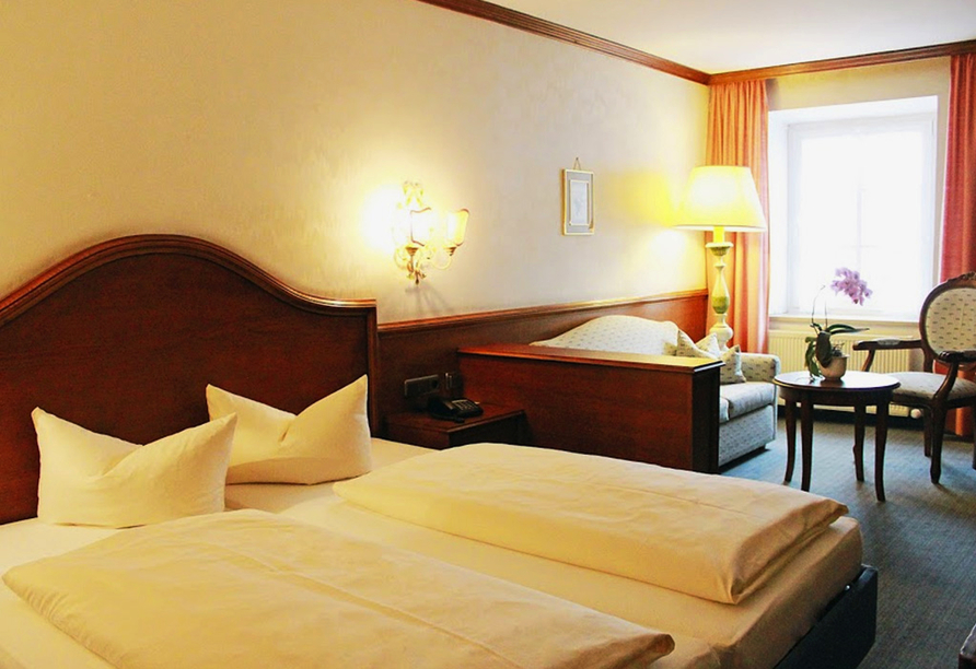 Beispiel eines Doppelzimmers im Post Hotel Mittenwald