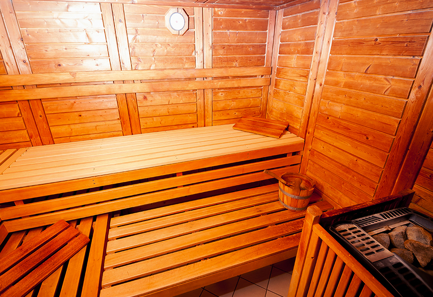 Gerade im Winter lockt die Sauna des Hotels zum Aufwärmen.
