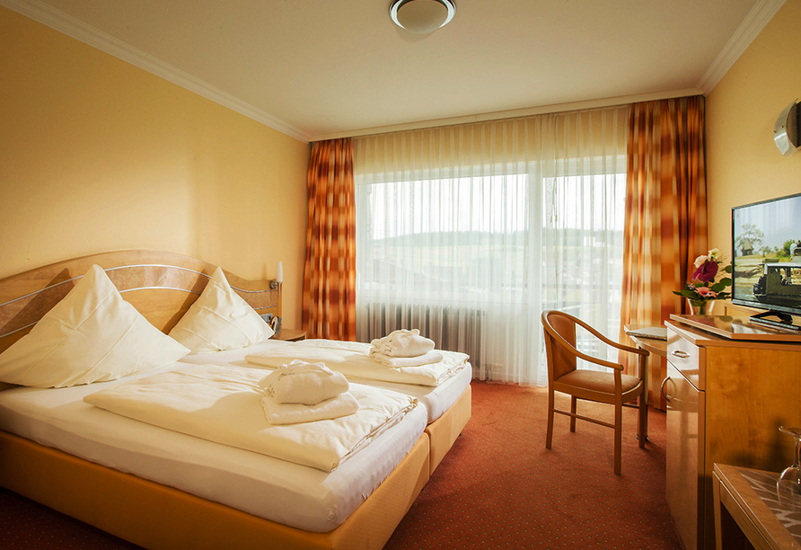 Beispiel eines Doppelzimmers im Nebengebäude BelVital des Hotels Waldachtal