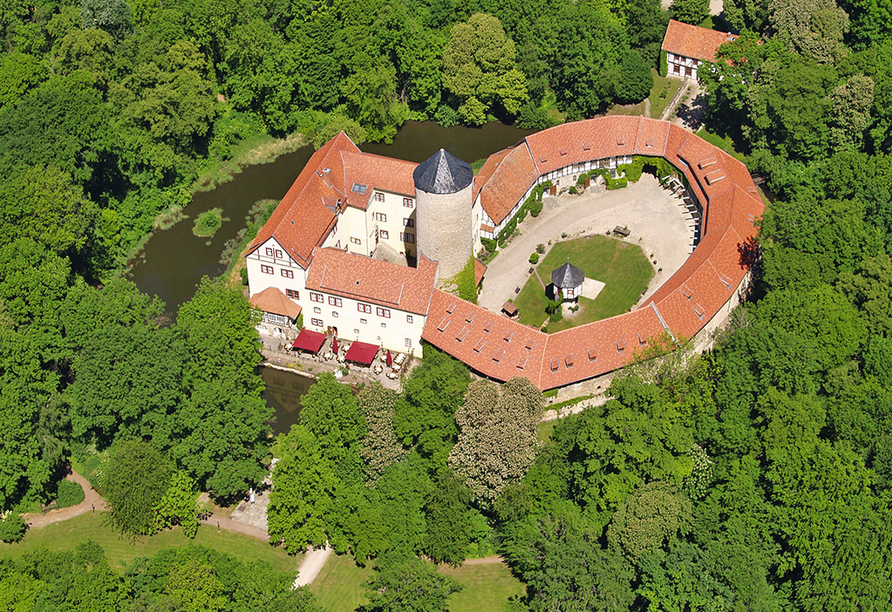 Wasserschloss Westerburg Harz, Luftansicht