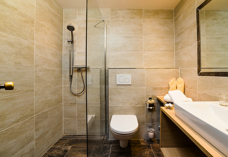 Beispiel eines Badezimmers im Hotel Alphof in Alpbach