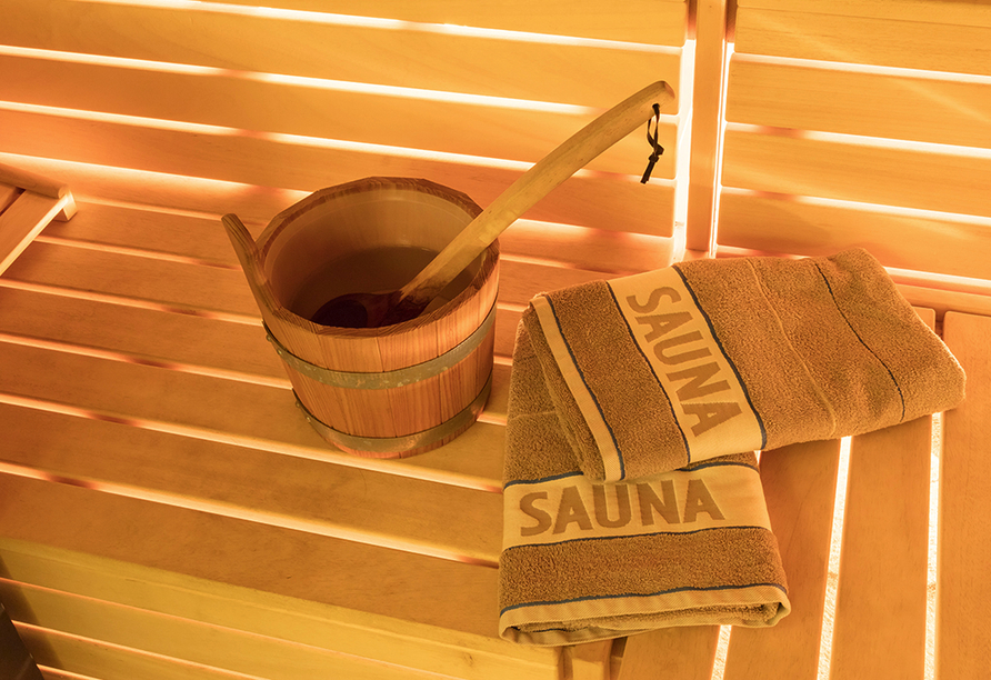 Genießen Sie ruhige Stunden in der Sauna.
