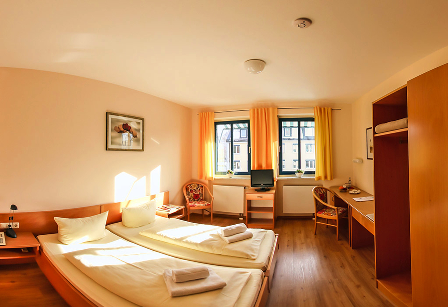 Beispiel eines Doppelzimmers im Stadthotel Deggendorf