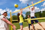 Spaß beim Beachvolleyball