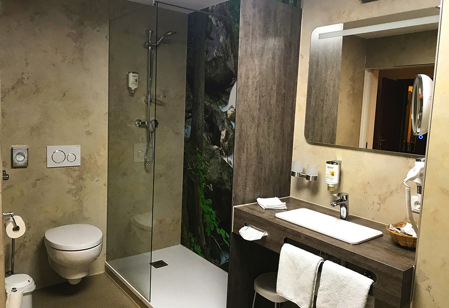 Beispiel eines Badezimmers im AKZENT Hotel Goldner Stern