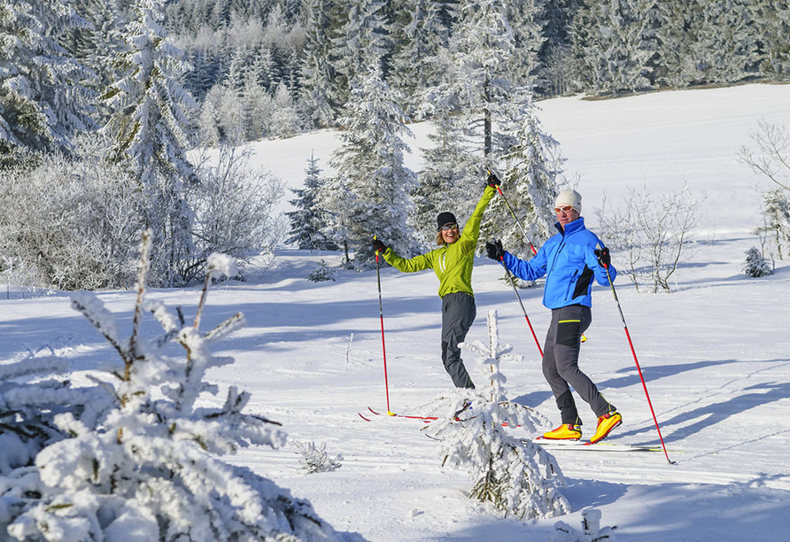 Gut gespurte Loipen sorgen für winterliches Sportvergnügen.