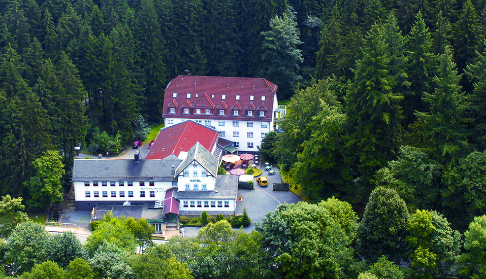 Das Hotel Rodebachmühle liegt mitten im Grünen.