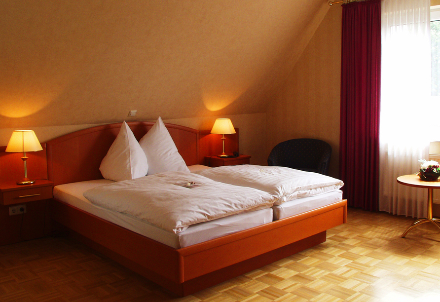 Beispiel eines Doppelzimmers im Hotel Zur Linde in Heede
