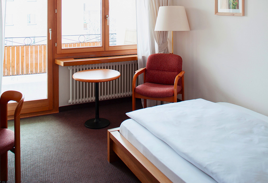 Hotel Strela in Davos Platz, Beispiel Einzelzimmer