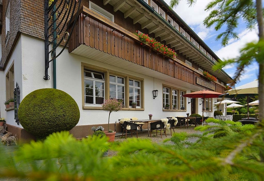 Die Terrasse im Hotel Der Hirschen in St. Märgen