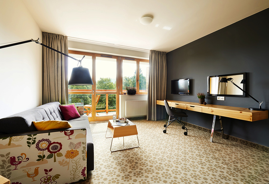 Beispiel des Wohnbereichs im Appartement im Cristal Resort
