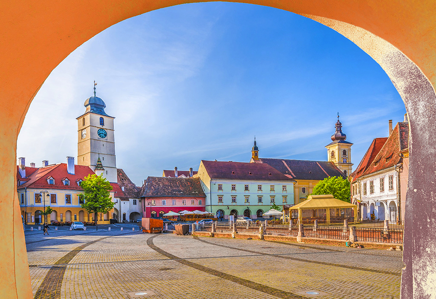 Erkunden Sie die schöne Stadt Sibiu.