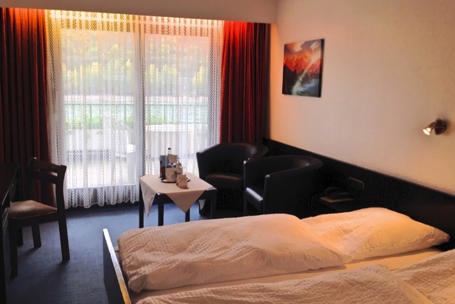 Zimmerbeispiel im Hotel Rheinlust in Boppard.