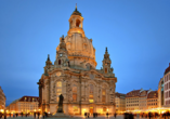 Die eindrucksvolle Frauenkirche in Dresden ist einen Besuch wert.