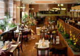 Lassen Sie sich im Restaurant des Hotels am Schlossberg verwöhnen.