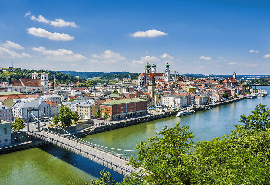 Die Drei-Flüsse-Stadt Passau ist einen Ausflug wert.