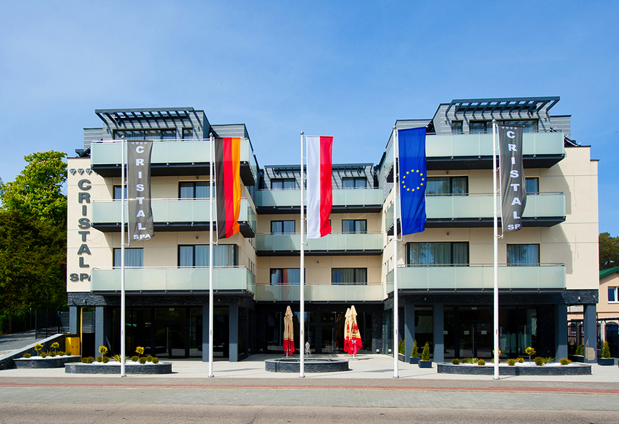 Hotel Cristal Spa in Dzwirzyno an der polnischen Ostsee, Außenansicht