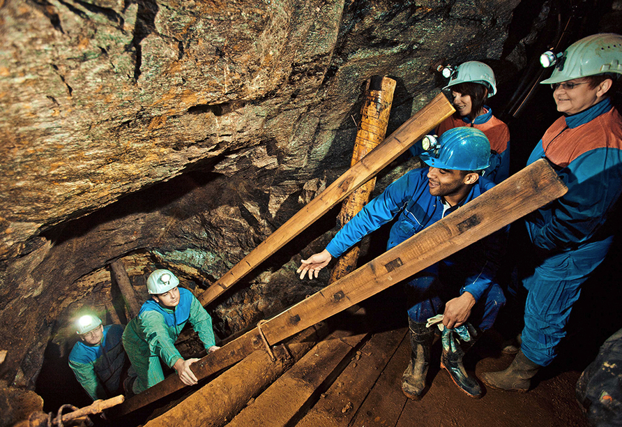 Im Silberbergwerk Freiberg lernen Sie hautnah die Welt des Bergbaus kennen.