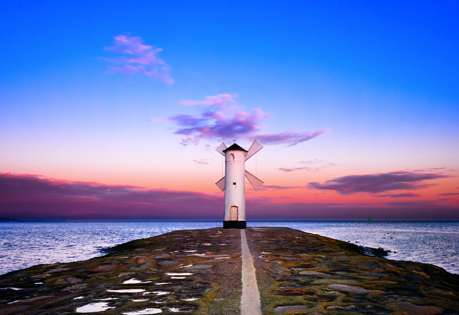 Die malerische Mühlenbake in Swinemünde