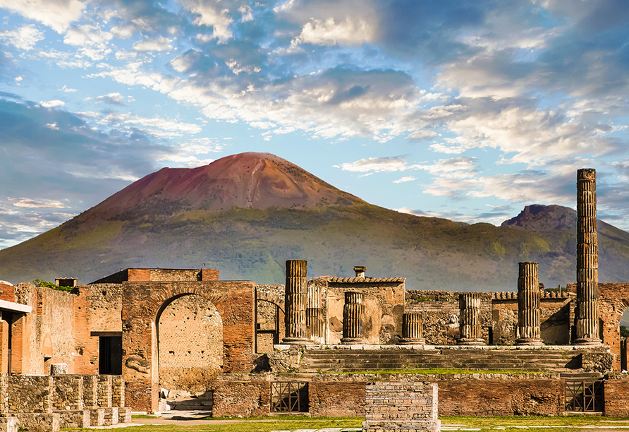 Unternehmen Sie einen Ausflug und freuen Sie sich auf einen faszinierenden Blick in die antike Stadt Pompeji.